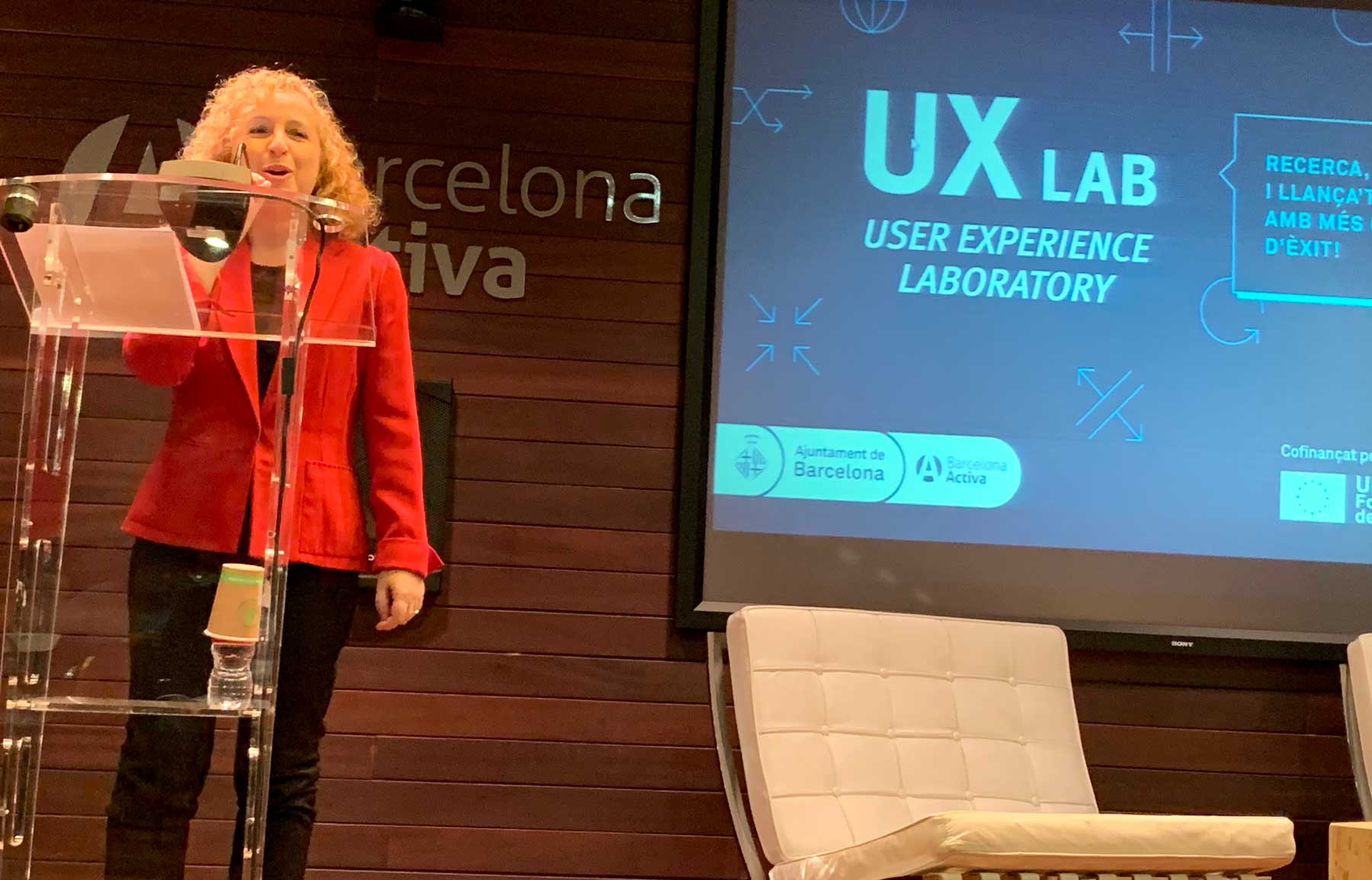 Sara Berbel Sánchez, Directora General de @barcelonactiva en la presentación del UX Lab
